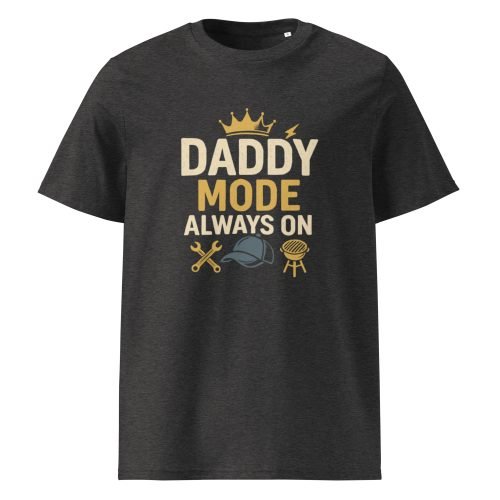 unisex organic cotton t shirt dark heather grey front 6829dc76c2e84 – Daddy T Shirt – Organic Comfort for Every Cool Dad | Miah Shop