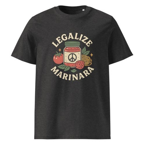 unisex organic cotton t shirt dark heather grey front 682b0806ce6b9 – Legalize Marinara T Shirt – Organic Cotton Funny Pasta Tee | Miah Shop