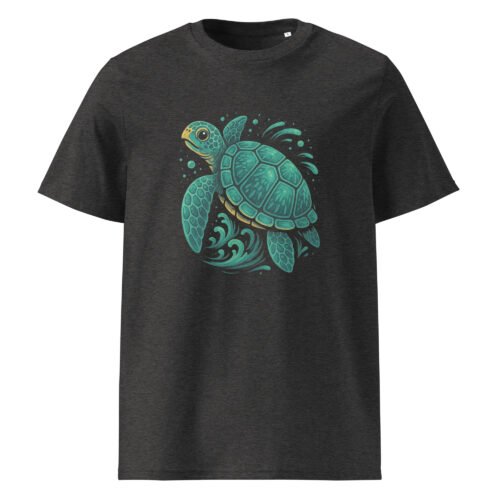 unisex organic cotton t shirt dark heather grey front 6830158eaf153 – Sea Turtle T Shirt – Eco Style for Ocean Lovers | Miah Shop