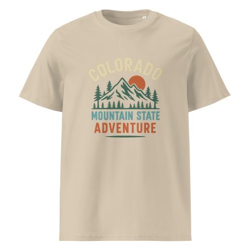 unisex organic cotton t shirt desert dust front 6829d146c44d1 – Colorado T Shirt – Organic Cotton Tee for Mountain State Lovers | Miah Shop