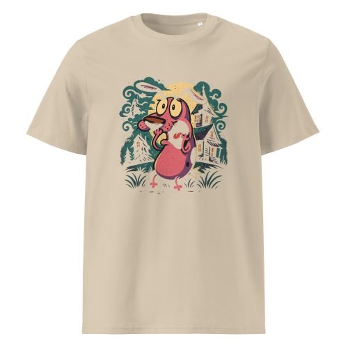 unisex organic cotton t shirt desert dust front 6829d437478e7 – Courage the Cowardly Dog T Shirts – Retro Cartoon Organic Cotton Tees | Miah Shop