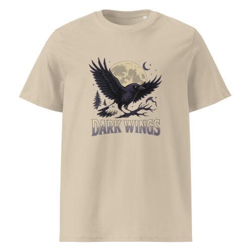 unisex organic cotton t shirt desert dust front 6829dbc3a8ef3 – Crow T Shirt – Organic Cotton Tee with Mysterious Edge | Miah Shop