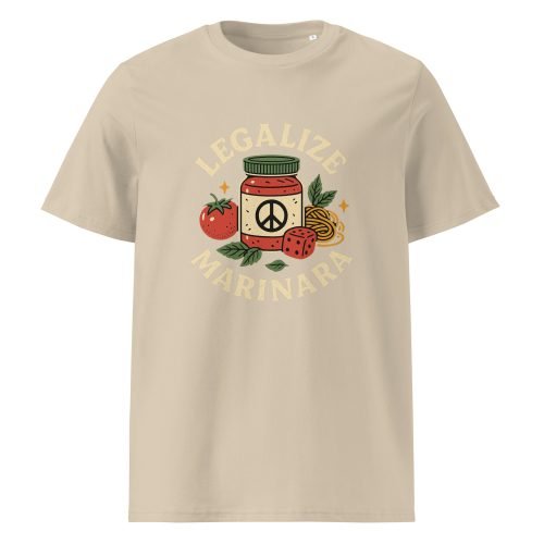 unisex organic cotton t shirt desert dust front 682b08070d163 – Legalize Marinara T Shirt – Organic Cotton Funny Pasta Tee | Miah Shop