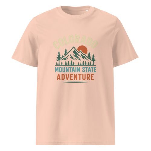 unisex organic cotton t shirt fraiche peche front 6829d146ccc61 – Colorado T Shirt – Organic Cotton Tee for Mountain State Lovers | Miah Shop