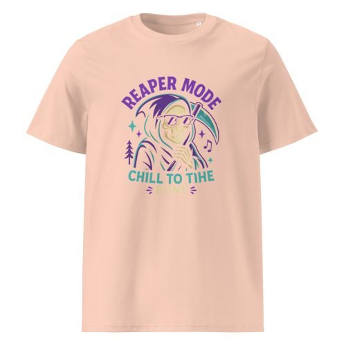 unisex organic cotton t shirt fraiche peche front 6829d1c646e77 – Cool Reaper T Shirt – Edgy Organic Cotton Tee for Bold Styles | Miah Shop