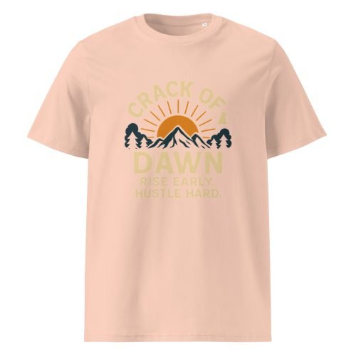 unisex organic cotton t shirt fraiche peche front 6829d4b9862c1 – Crack of Dawn T Shirts – Eco-Friendly Sunrise-Inspired Tees | Miah Shop