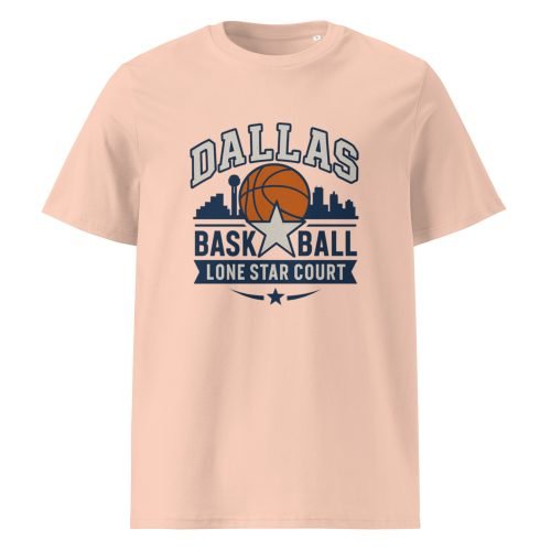 unisex organic cotton t shirt fraiche peche front 6829dd8a6dd99 – Dallas Basketball T Shirt – Sporty Style, Big D Energy | Miah Shop