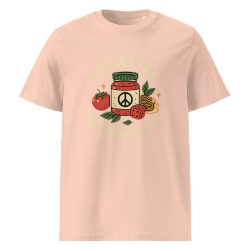 unisex organic cotton t shirt fraiche peche front 682b080717464 – Legalize Marinara T Shirt – Organic Cotton Funny Pasta Tee | Miah Shop