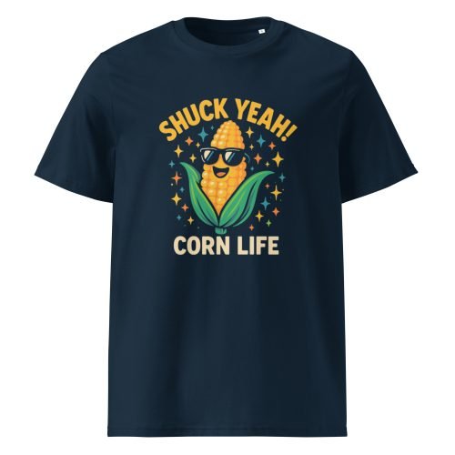 unisex organic cotton t shirt french navy front 6829d23bc9012 – Corn T Shirt – Funny Organic Cotton Tee for Food Lovers | Miah Shop