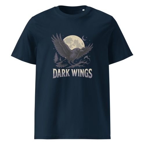 unisex organic cotton t shirt french navy front 6829dbc37fbbb – Crow T Shirt – Organic Cotton Tee with Mysterious Edge | Miah Shop