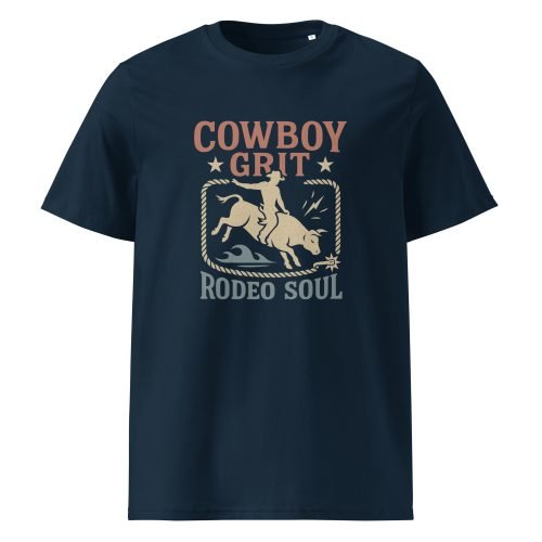 unisex organic cotton t shirt french navy front 682b06672a22e – Lane Frost T Shirt – Organic Cotton Rodeo Legend Tee | Miah Shop