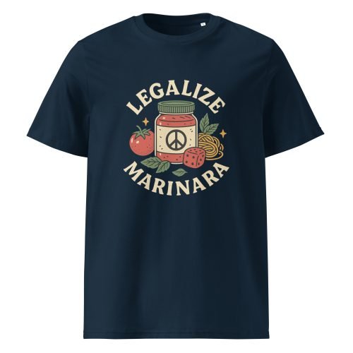 unisex organic cotton t shirt french navy front 682b0806cbbd9 – Legalize Marinara T Shirt – Organic Cotton Funny Pasta Tee | Miah Shop