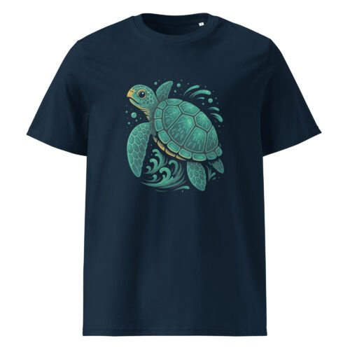 unisex organic cotton t shirt french navy front 6830158eaca1b – Sea Turtle T Shirt – Eco Style for Ocean Lovers | Miah Shop