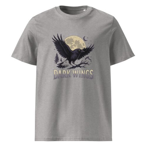 unisex organic cotton t shirt heather grey front 6829dbc3a266e – Crow T Shirt – Organic Cotton Tee with Mysterious Edge | Miah Shop