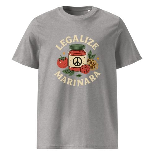 unisex organic cotton t shirt heather grey front 682b0807027d2 – Legalize Marinara T Shirt – Organic Cotton Funny Pasta Tee | Miah Shop