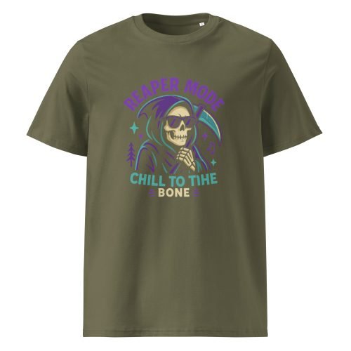 unisex organic cotton t shirt khaki front 6829d1c6200bc – Cool Reaper T Shirt – Edgy Organic Cotton Tee for Bold Styles | Miah Shop