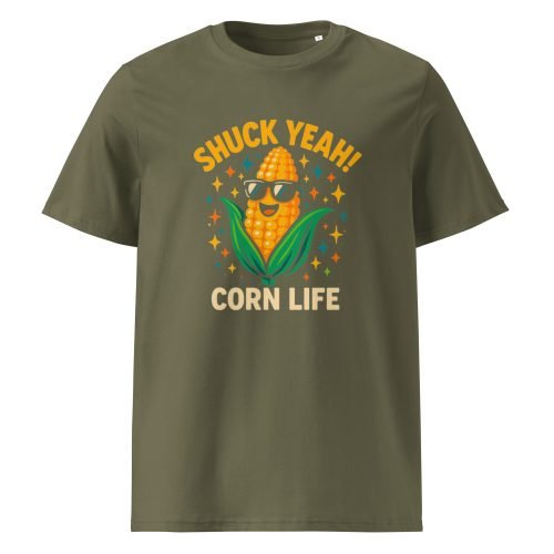 unisex organic cotton t shirt khaki front 6829d23bde864 – Corn T Shirt – Funny Organic Cotton Tee for Food Lovers | Miah Shop