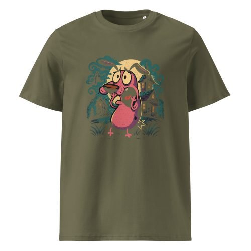 unisex organic cotton t shirt khaki front 6829d43727d51 – Courage the Cowardly Dog T Shirts – Retro Cartoon Organic Cotton Tees | Miah Shop