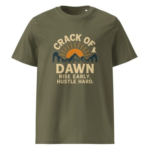 unisex organic cotton t shirt khaki front 6829d4b968a59 – Crack of Dawn T Shirts – Eco-Friendly Sunrise-Inspired Tees | Miah Shop