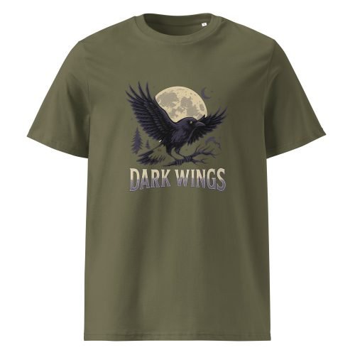 unisex organic cotton t shirt khaki front 6829dbc396c6f – Crow T Shirt – Organic Cotton Tee with Mysterious Edge | Miah Shop