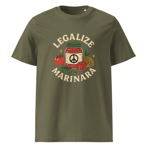 unisex organic cotton t shirt khaki front 682b0806e825b – Legalize Marinara T Shirt – Organic Cotton Funny Pasta Tee | Miah Shop