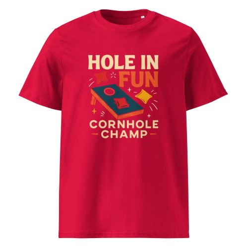 unisex organic cotton t shirt red front 6829d2b3e57a9 – Cornhole T Shirts – Funny Outdoor Game Organic Cotton Tee | Miah Shop