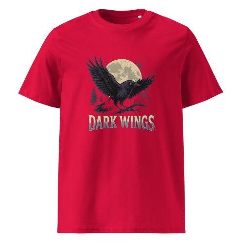 unisex organic cotton t shirt red front 6829dbc38cd53 – Crow T Shirt – Organic Cotton Tee with Mysterious Edge | Miah Shop