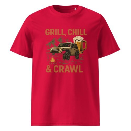 unisex organic cotton t shirt red front 682af2767cc6b – jeep beer t shirt | Miah Shop