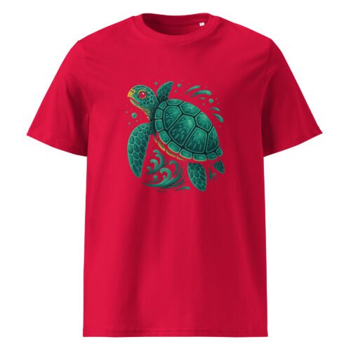 unisex organic cotton t shirt red front 6830158eb8e8a – Sea Turtle T Shirt – Eco Style for Ocean Lovers | Miah Shop