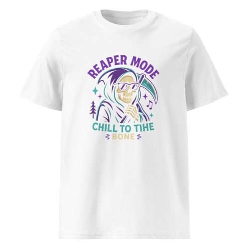 unisex organic cotton t shirt white front 6829d1c669537 – Cool Reaper T Shirt – Edgy Organic Cotton Tee for Bold Styles | Miah Shop