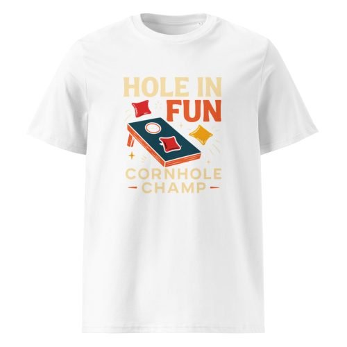unisex organic cotton t shirt white front 6829d2b42bc87 – Cornhole T Shirts – Funny Outdoor Game Organic Cotton Tee | Miah Shop
