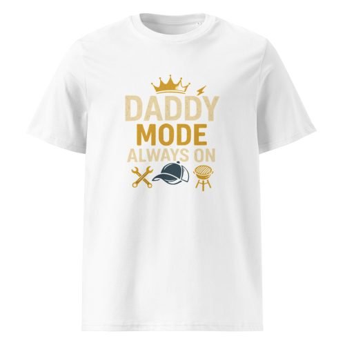 unisex organic cotton t shirt white front 6829dc7718a09 – Daddy T Shirt – Organic Comfort for Every Cool Dad | Miah Shop